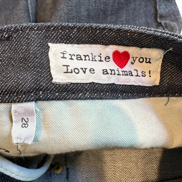 Frankie Morello Jeans Slim Straight Leg Gold Skull Crossbones Streetwear Size 28 - Picture 4 of 16